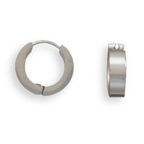 13.5mm x 3.5mm Stainless Steel Hoop Earrings