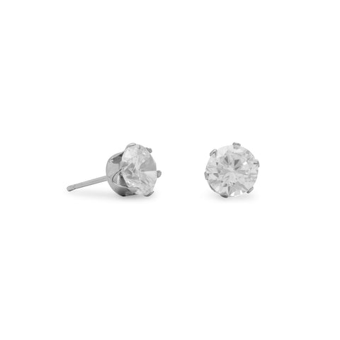 CZ Stainless Steel Stud Earrings