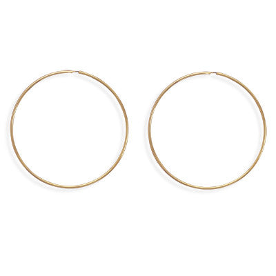 65mm x 2mm Gold Tone Fashion Hoops