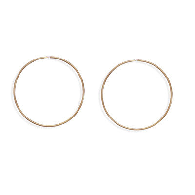 76mm x 2mm Gold Tone Fashion Hoops