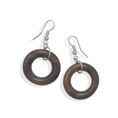 Wood Ring Fashion Earrings