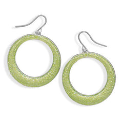Green Sparkle Epoxy Fashion Earrings