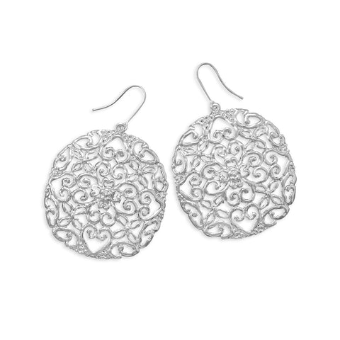 Silver Plated Cut Out Heart Design Fashion Earrings