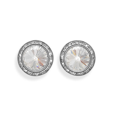 Crystal Button Fashion Post Earrings