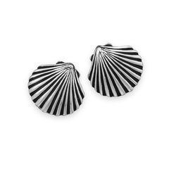 Oxidized Shell Clip On Fashion Earrings