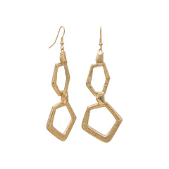 14 Karat Gold Plated Brass Abstract Drop Earrings