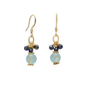 Gold Tone Blue Crush Fashion Earrings