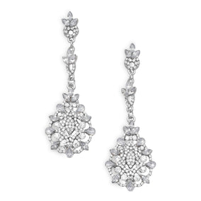 Fancy Crystal Pear Drop Fashion Earrings