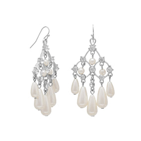 Elegant Chandelier Fashion Earrings with Crystal and Imitation Pearl