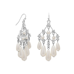 Elegant Chandelier Fashion Earrings with Crystal and Imitation Pearl