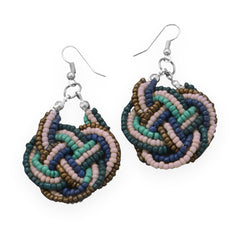 Braided Multicolor Bead Drop Fashion Earrings