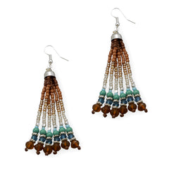 Multistrand Earth Tone Beaded Fashion Earrings