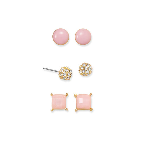 Trendy Trio of Pink Fashion Earrings