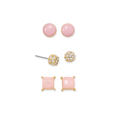 Trendy Trio of Pink Fashion Earrings