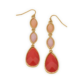 Peach, Pink and Orange Drop Fashion Earrings