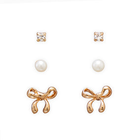 Classic Trio Bow Fashion Earrings