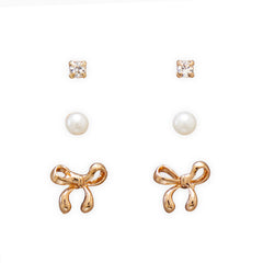 Classic Trio Bow Fashion Earrings