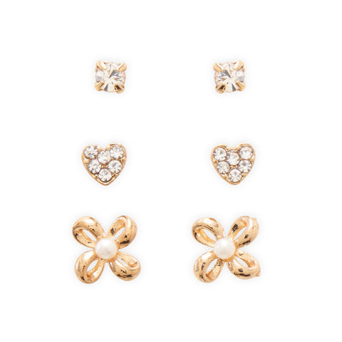 Classic Trio Heart Fashion Earrings