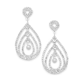 Sparkling Crystal Pear Drop Fashion Earrings