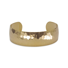 14 Karat Gold Plated Brass Hammered Cuff