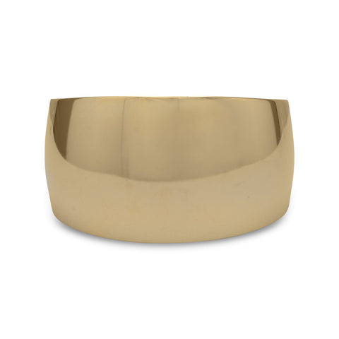 14 Karat Gold Plated Brass Graduated Domed Fashion Cuff Bracelet