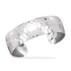Plated Brass Hammered Domed Fashion Cuff Bracelet