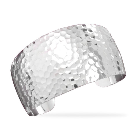 Plated Brass 36mm Graduated Hammered Cuff