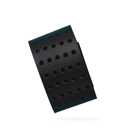 Wide Black Leather Bracelet with Holes