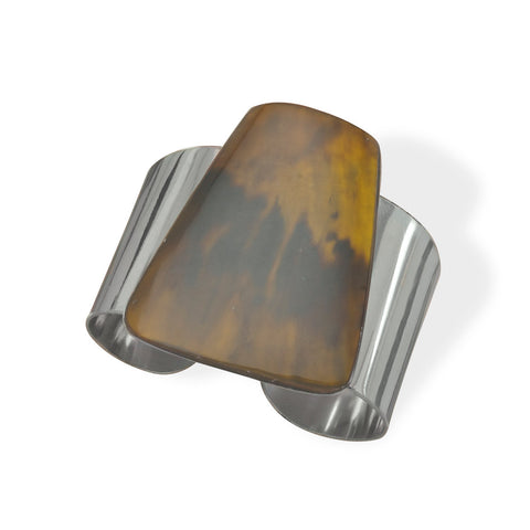 Fashion Cuff Bracelet with Brown Shell