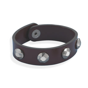 8" Leather Bracelet with Tungsten Carbide Studs