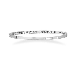 Silver Plated Brass "Best Friends" Bangle