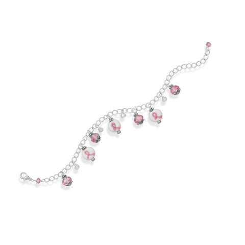 7"+1" Pink Ribbon Awareness Fashion Bracelet