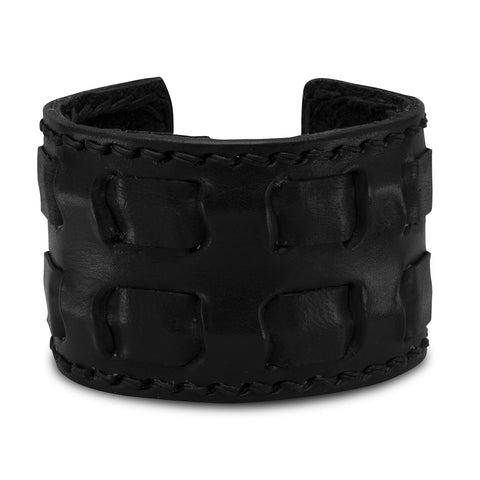 Black Leather Cuff Bracelet