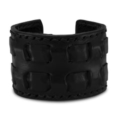 Black Leather Cuff Bracelet