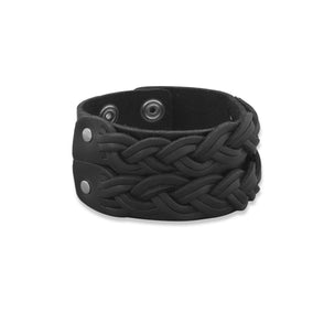 8"-8.5" Leather Fashion Bracelet with Double Braid Design
