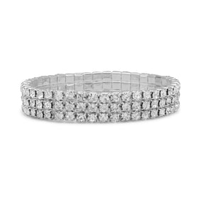 3 Row Crystal Fashion Stretch Bracelet