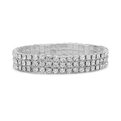 3 Row Crystal Fashion Stretch Bracelet
