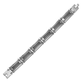 8.5" Stainless Steel Men's Bracelet with Mesh Design