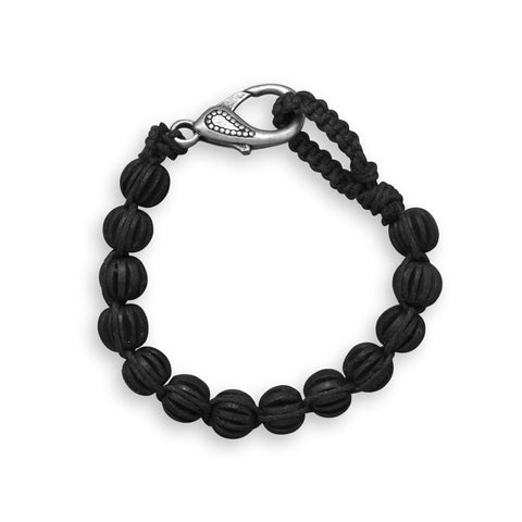8.5" Black Wood Fashion Bracelet