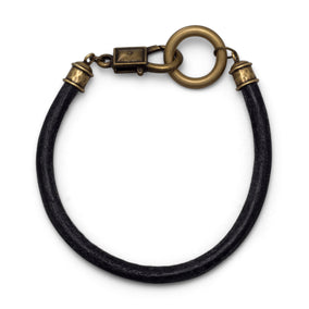 9" Leather and Brass Fashion Bracelet
