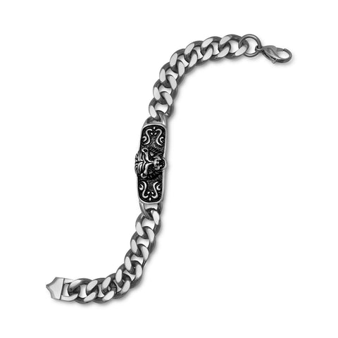 9" Stainless Steel Lion Design ID Men's Bracelet