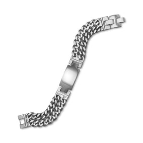 8.5" Stainless Steel Double Strand Men's ID Bracelet