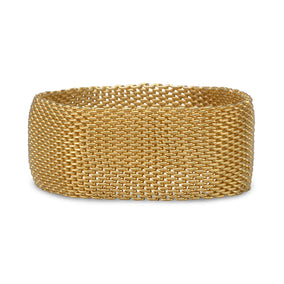 14 Karat Gold Plated Brass Flexible Bangle Bracelet