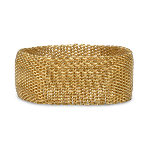 14 Karat Gold Plated Brass Flexible Bangle Bracelet