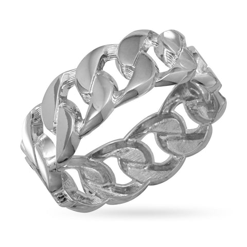 Large Silver Tone Curb Link Fashion Bracelet
