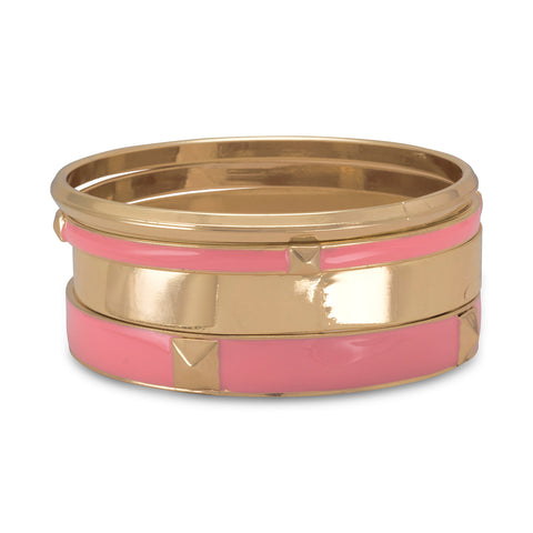Pink Bangle Fashion Bracelet Set