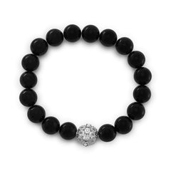 Black Onyx Bead Fashion Stretch Bracelet