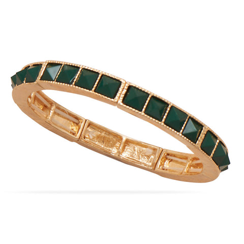 Green Pyramid Fashion Stretch Bracelet