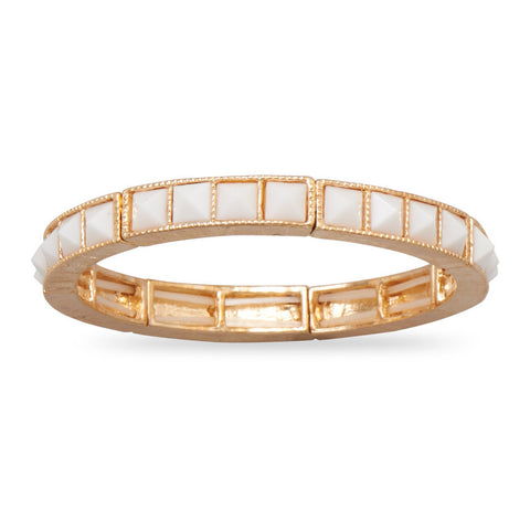 White Pyramid Fashion Stretch Bracelet