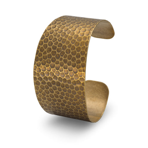 Antique Brass Hammered Cuff